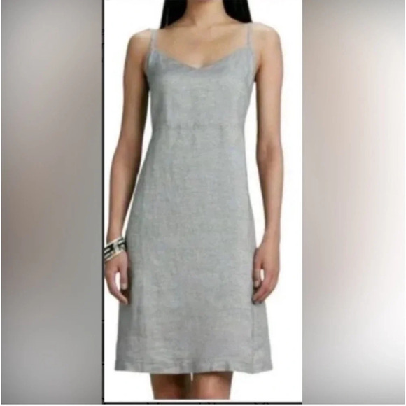 Eileen Fisher Dresses & Skirts - Eileen Fisher Twinkle Metallic  Linen Mini Slip Dress small petite Style #SOTY-2